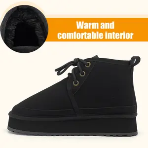 Lumubby Women Men  Winter Snow Boots Cozy Suede Leather Cold Weather Warm Outdoor Casual Ankle Boots and Energy Comfort Insole Shoe Walking Shoes