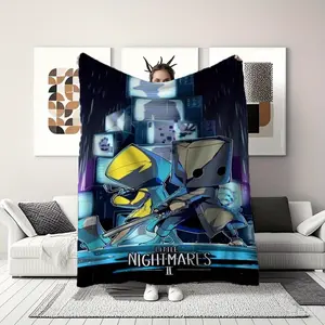 A scary Little Nightmares printed blanket, soft and suitable for all seasons, perfect for the sofa, camping trip or home, a gift for fans