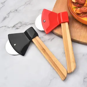 Pizza Cutter, 1 Count Stainless Steel Pizza Slicer with Wooden Handle, Pizza Tool, Kitchen Utensils & Gadgets, Pasta, Kitchen Cooking Accessories