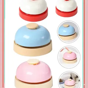 Handy desk bell. Comes in black. Measures 4.5cm (1.77in) tall and 6.2cm (2.44in) wide. Great for service, games, or just getting attention.  jojofuny Bell Call Hand Service Bell for Desk Craft Bells Desk Bell for Service Chimes from Vintage Christmas Bell