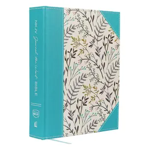 NKJV, Journal the Word Bible, Large Print, Cloth over Board, Blue Floral, Red Letter: Reflect, Journal, or Create Art Next to Your Favorite Verses