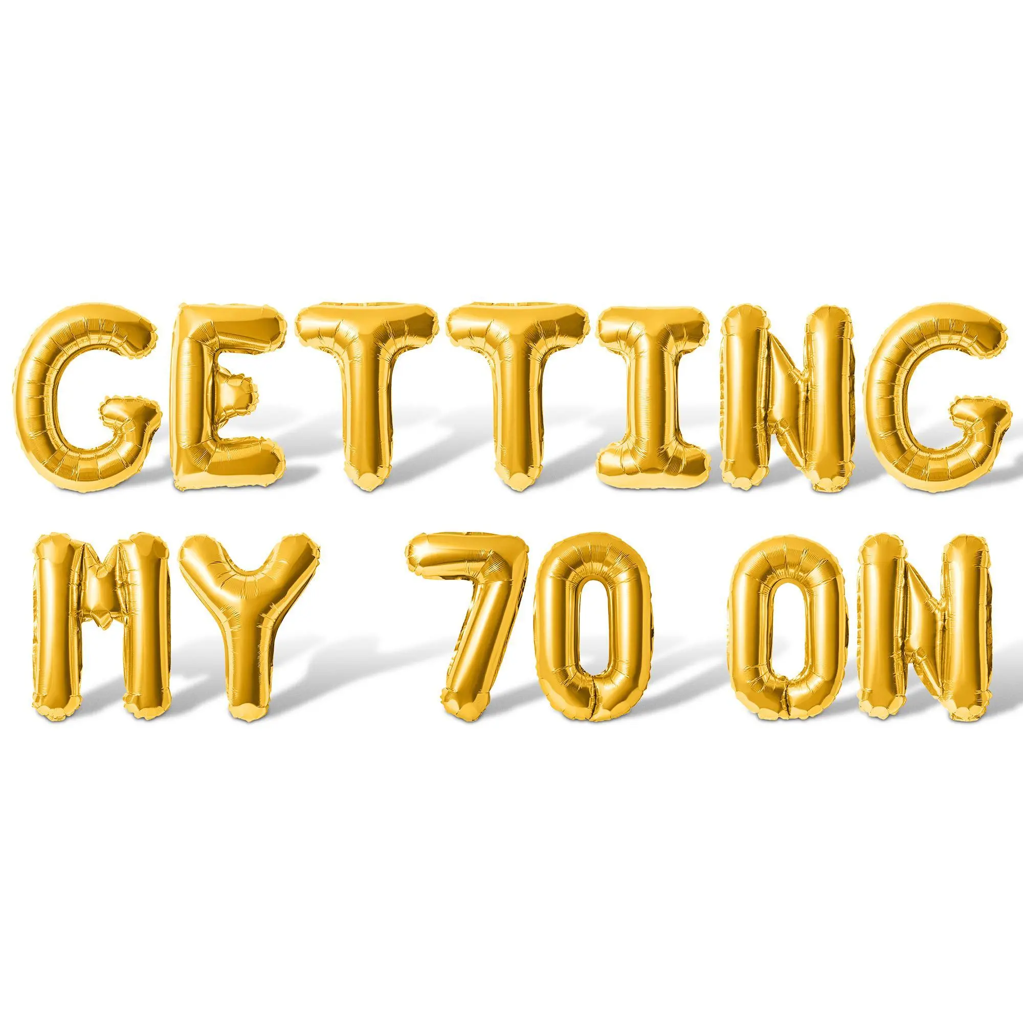 Letter Balloons - GETTING MY 70 ON 16" Inch Alphabet Letters Foil Mylar Balloon 70th Birthday Party Banner