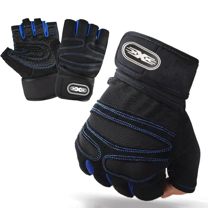 1 Pair Half Finger Gym Gloves with Durable Grip and Adjustable Strap – Full Palm Protection for Weightlifting, Cycling, Fitness Training, Unisex Workout Accessories