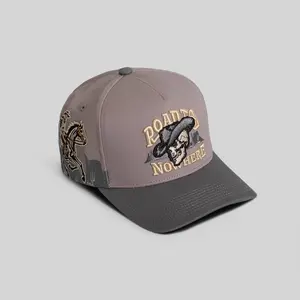 Field Grade Road To Nowhere Grey Twill | trucker hat | twill material | grey hat | embroidered | mesh back | adjustable | unisex | casual | streetwear | dad hat | vintage | minimalist | Trendy Hat 2026 | Streetwear Headwear | Fashion Cap | Summer Hat