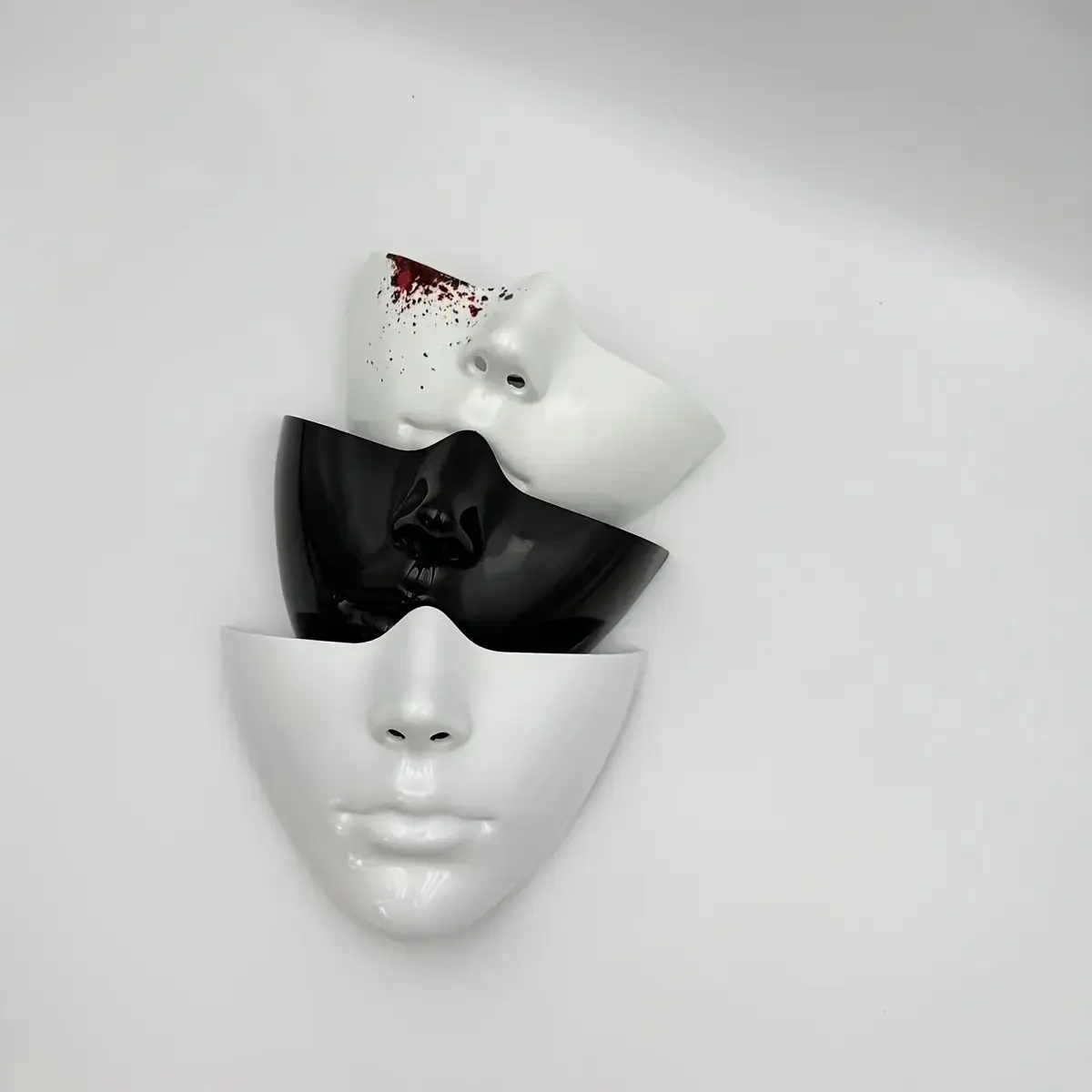 3-Piece Half Face Mask Set, Perfect Fit Design, Halloween Cosplay Props, Sci-Fi Style, Ideal for Parties and Performances, Costume Mask