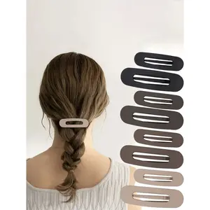 Cute matte duckbill hair clip set, small to medium-sized oval design, suitable for sparse hair, half ponytail, bangs, and flat hair clips