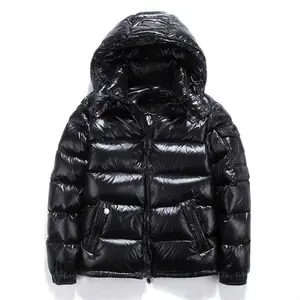 New Glossy Down Jackets Men Jackets Short Winter Hooded Women Thickened Warm-Keeping Cold-Proof Long Sleeve Lightweight Puffer Coat Coat With Pockets