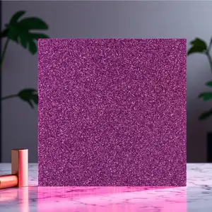 Acrylic Sheets Both-Side Glittering Colors Set 1/8 Cast Acrylic Blanks - Glossy Plexiglass Sheets for Art Design Crafti Decore Festival Ornaments (2,Purple, 12x12 Inch)