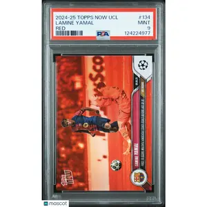 2024-25 Topps Now UEFA Champions League Lamine Yamal #134 Red PSA 9