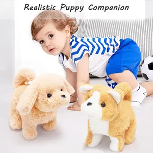 Realistic Robot Puppy Interactive AI Robotic Plush Toy Dog with Walking Barking Tail Wagging Moves Lifelike Companion for Kids & Adults Portable Gift Soft Engaging Hug Experience