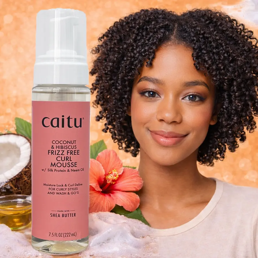 Curl Mousse for Defined, Frizz-Free Curls,Soft Hold for Natural Curly Hair,Curl Styling,Curl Defining Mousse,Coconut & Hibiscus Curl Mousse