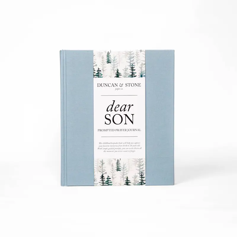 DUNCAN & STONE PAPER CO Dear Son Childhood Prayer Journal, Office Stationery Notebook with Photos, Verse, Vision, Word, Bible Verse Sections