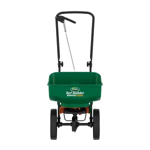 Scotts Turf Builder EdgeGuard Mini Broadcast Spreader - Walk Behind Spreader for Small to Medium Size Yards