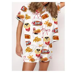 Raising Chicken Silky Satin Pajama Set For Women