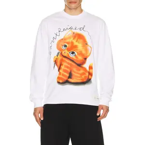 Born x Raised Kitty Long Sleeve Tee in White