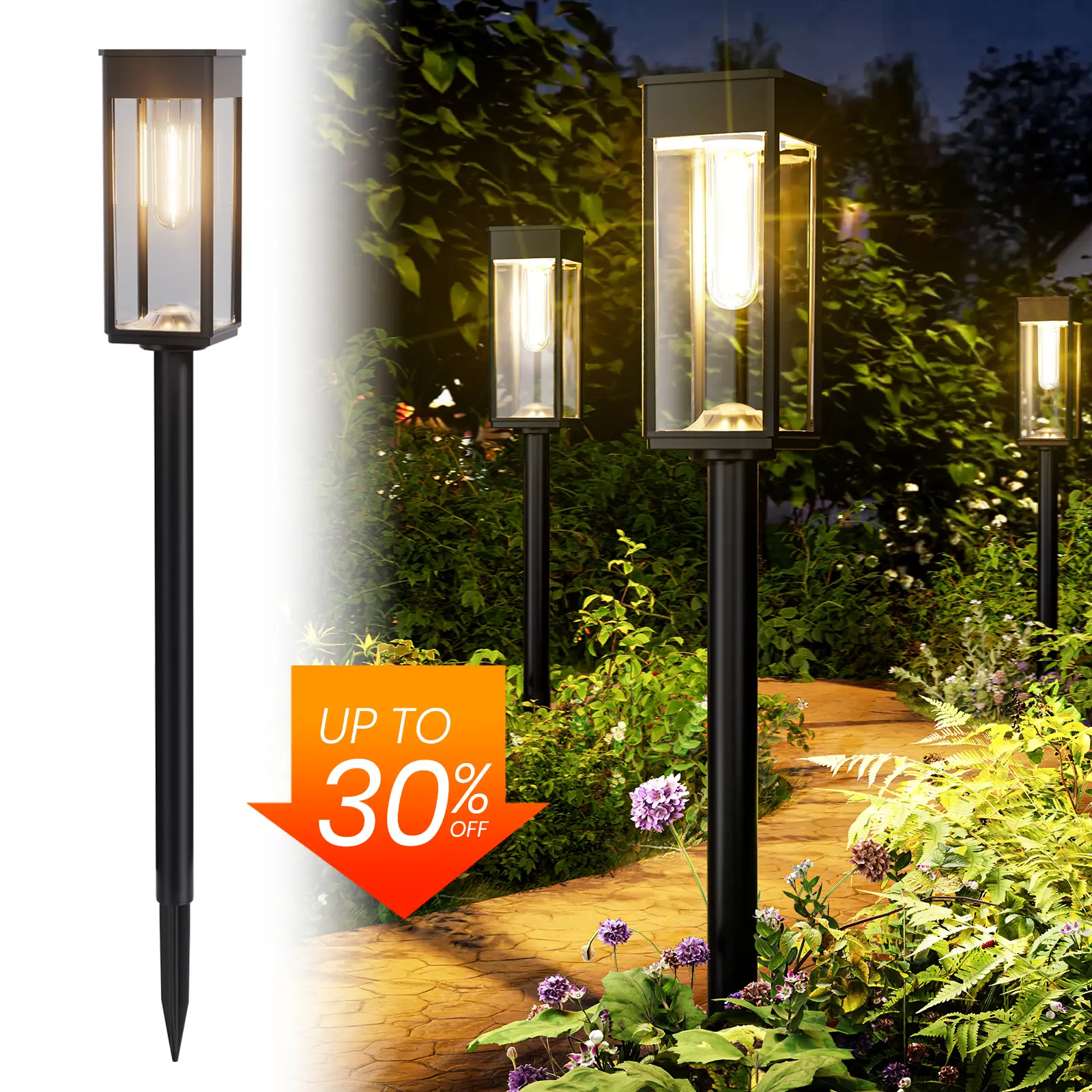 Elegant Solar Pathway Lights Modern Luxury | Auto On/Off & Waterproof | For Garden, Yard & Driveway,solar outdoor lights,Solar Floor Lamps Outdoor Lig
