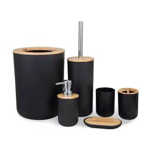 Bathroom Accessories Set with Trash Can