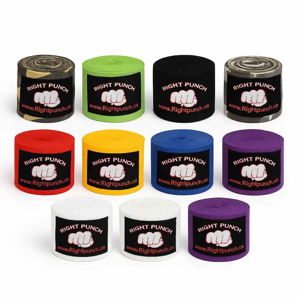 Right Punch 100% Cotton Boxing Hand Wraps – 196" (5M) Long Wrist & Knuckle Protection – MMA, Muay Thai, Kickboxing Gear for Men & Women – Non-Elastic Training Wraps – Multiple Colors
