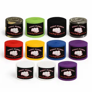 Right Punch 100% Cotton Boxing Hand Wraps – 196" (5M) Long Wrist & Knuckle Protection – MMA, Muay Thai, Kickboxing Gear for Men & Women – Non-Elastic Training Wraps – Multiple Colors