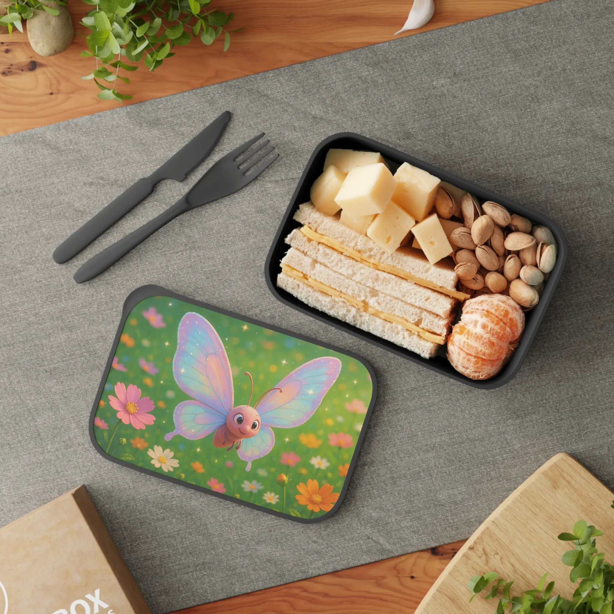 Butterfly Bento Box, Cute Lunch Container, Kid-Friendly Meal Prep, Floral Kids Lunchbox, Eco-Friendly Food Storage