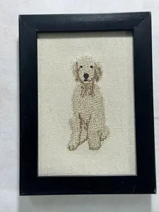 Poodle Doodle Goldendoodle Dog Machine Embroidered and Framed! Unique Canine Charm Tabletop Decor for Home or Office! Other Designs and Breeds Available! Desktop Decoration Signs