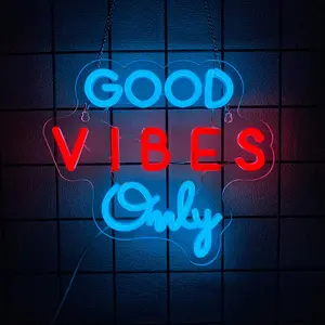 Good Vibes Only Neon Signs for Wall Decor Neon Lights Led Signs Suitable for Living Beer Bar Game Room Hotel Birthday Party Restaurant Christmas Unique Gift for Lover