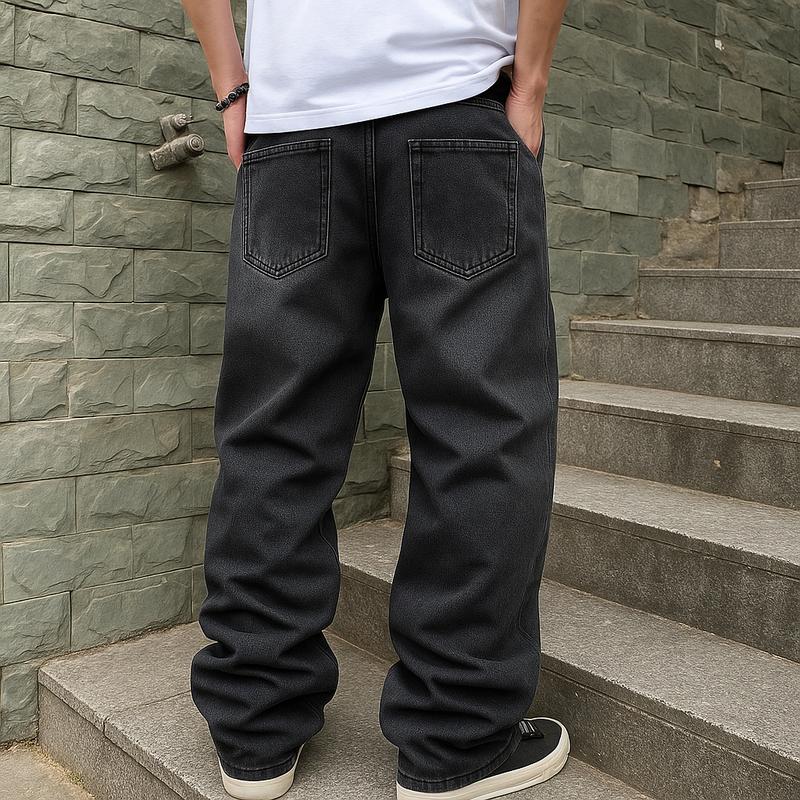 Men's Baggy Black Street Jeans
