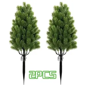 1/2 Piece Large Outdoor Artificial Christmas Tree with Stake, Realistic Appearance - High-Quality PVC Material, Suitable for Indoor/Outdoor Holiday Decoration, Christmas Tree Decoration, Outdoor Christmas Decoration