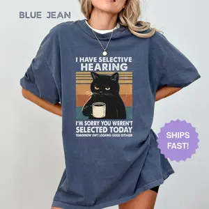 Comfort colors I Like Cats And Coffee TShirt, Coffee Lover T-Shirt, Funny Cat Tee, Cat Mom Gift, Cat Lover TShirt, Retro Coffee T-Shirt, Vintage Cat Tee