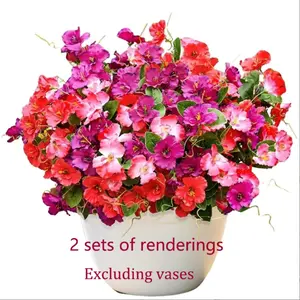 Outdoor UV Resistant Artificial Flowers, 6 Bundles of Realistic Large Blooms, Perfect for Spring Porch and Garden Decoration, Artificial Decorative Flowers