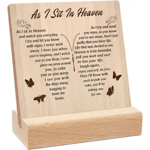 As I Sit In Heaven Sign,Sympathy Memorial Grief Condolences Gifts for Women Friends Classmates Family Coworkers,Bereavement  Ideas,Decor for Desk Home Office