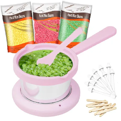 Nose Wax Kit, Mini Wax Warmer For Facial Hair Removal, Ear Eyebrow Waxing Kit For Women Men With 300g Beads, 10 Applicators, 10 Nose Sticks, Portable Melt Machine for Home Travel Use