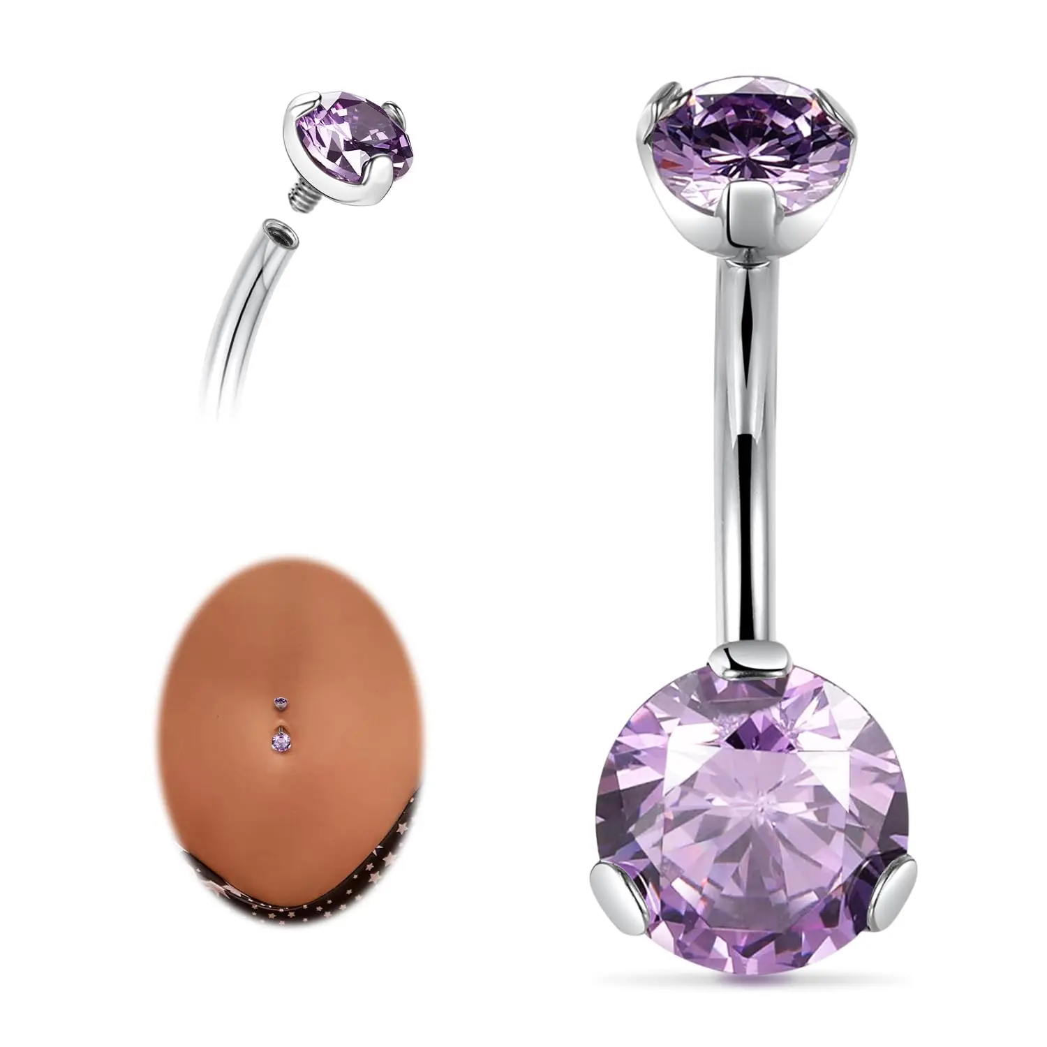 Silver+Purple CZ