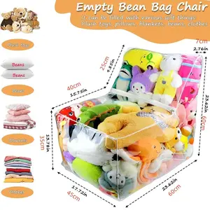Transparent Sofa Doll Storage Non-Inflatable Chair Filled Plush Toy Bedroom Placement, Cute & Cozy Design, Perfect Gift Idea