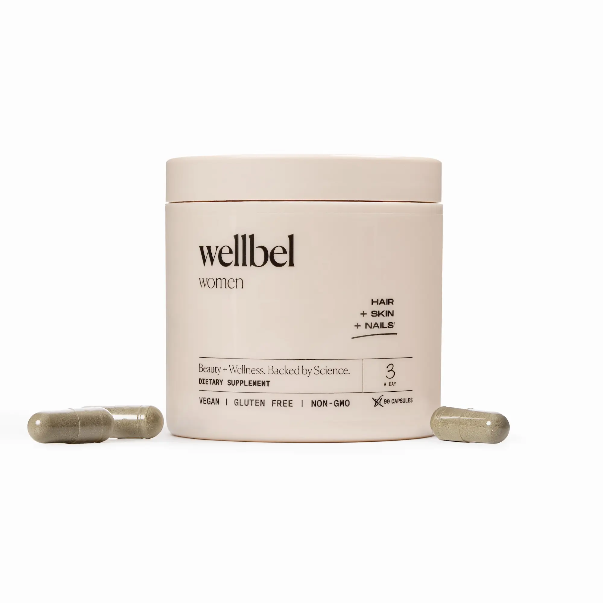Wellbel Women's Supplement - Vegan, Gluten-Free Formula for Hair Skin & Nails - Supports Healthier Hair Growth- Balanced Dose of Biotin