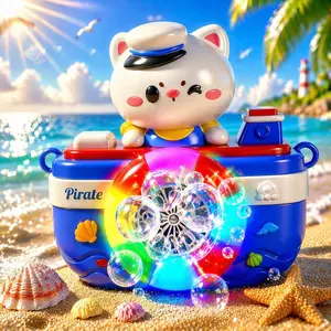 LED Bubbles Machine Toy for Kids, Rechargeable Automatic Bubbles Maker with Music, Colorful Light Bubbles Blower Toy for Outdoor Party, Christmas Gifts