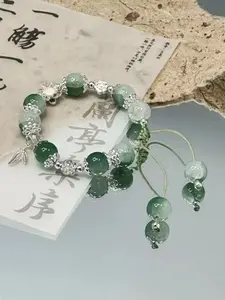 Elegant Floral Bracelet, Gradient Texture, Adjustable Drawstring, Perfect for New Chinese Style, Daily Commute, Zen Wear, Fashionable Bracelet