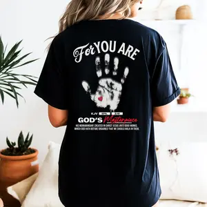 For You Are God's Masterpiece Women's Casual Rock Tee Long Crew Neck Short Sleeve Drop Shoulder 100% BCI Cotton Summer Top