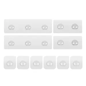 Shower Rack Adhesive Replacement, 10pcs/set Waterproof Shower Rack Adhesive Hook, Strong Adhesive Hook for Bathroom Storage Rack & Kitchen Shelf, Organizer, Bathroom Organizing Accessories