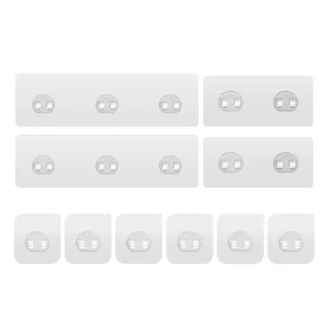 Shower Rack Adhesive Replacement, 10pcs/set Waterproof Adhesive Shower Hooks, Strong Adhesive Hook for Bathroom Storage Rack & Kitchen Shelf, Organizer, Bathroom Organizing Accessories