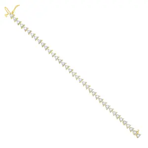 Triangle Shaped Illusion Diamond Tennis Bracelet 2.25cttw 14k Two-Toned