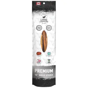 Canine Cravers Maplewood Smoked Premium Beef 12" Inch Bully Stick Pack of 5