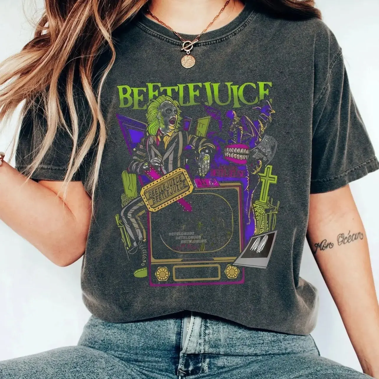 Horror Movie T Shirts Halloween Beetlejuice 1988 Movie T-Shirt ZK2