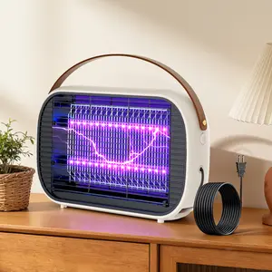 Buzbug Plug-in Mosquito Killer, Retro Design with Dual-Wavelength UV Light, 5W Low Energy Physical Pest Control, Odorless & Quiet, Indoor Outdoor for Patio Restaurant Commercial, Removable Washable Tray, 360° Safety for Home & Business