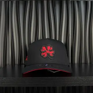 Clover Red SnapBack Hat- Black/Red Cotton