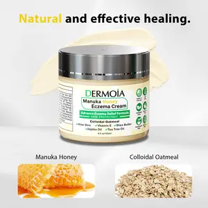 DERMOIA Moisturizing Eczema Cream with Manuka Honey for Adults & Kids - Seborrheic Dermatitis Cream for All Skin Types - Honey, Aloe Vera Therapy Cream 4oz