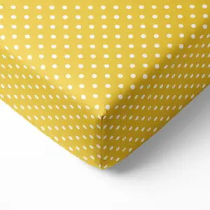 Bacati Pin Dots 100% Cotton Percale Fitted Crib Sheet – Yellow