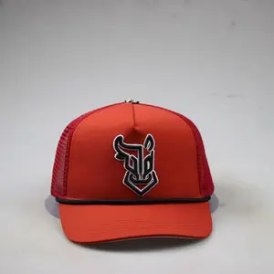 Horse Bull Rojo K Red Mesh SnapBack Western Hat for Men