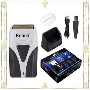 Kemei USB Rechargeable Shaver Km-3383, Cordless Shaver, Professional Barber Use, Facial Hair Trimmer, Effective Grooming Tool, Ideal Christmas Gift for Men