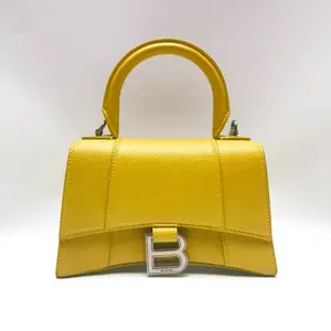 Pre-owned Balenciaga Cowhide Shoulder Bags Tote Bag, Yellow, Combination of Alligator Embossed and Smooth Calfskin